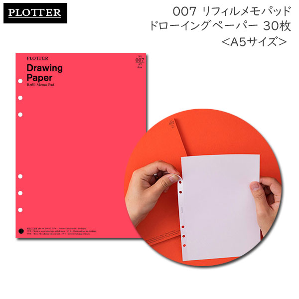 007 リフィルメモパッド ドローイングペーパー 30枚《A5サイズ》 PLOTTER 　777-164-30 ［M便 1/1］【取寄せ品】