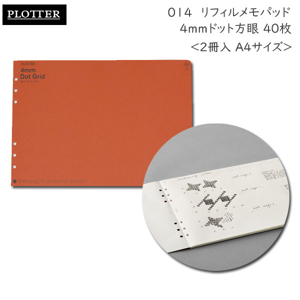 014 リフィルメモパッド 4mmドット方眼40枚《2冊入 A4サイズ》 PLOTTER 777-165-44 【取寄せ品】