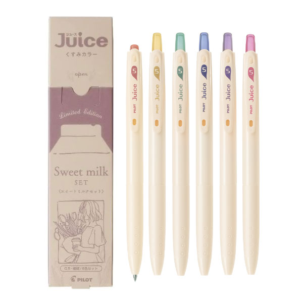 【限定】ジュース＜Juice＞ くすみカラー 『スイートミルクセット』0.5mm［6本入り］ パイロット LJU60EFA2-6CKUS