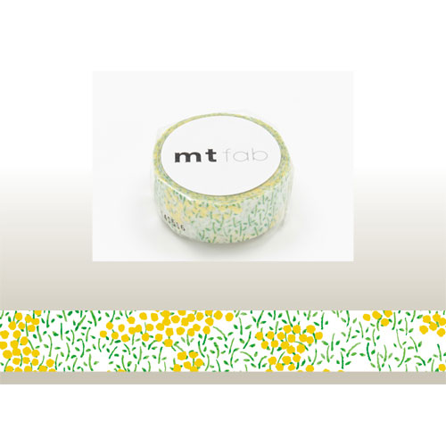 マスキングテープ　mt fabフロッキー　[菜の花]　15mm×3M　カモ井加工紙　MTFL1P03  　*ネコポス可*