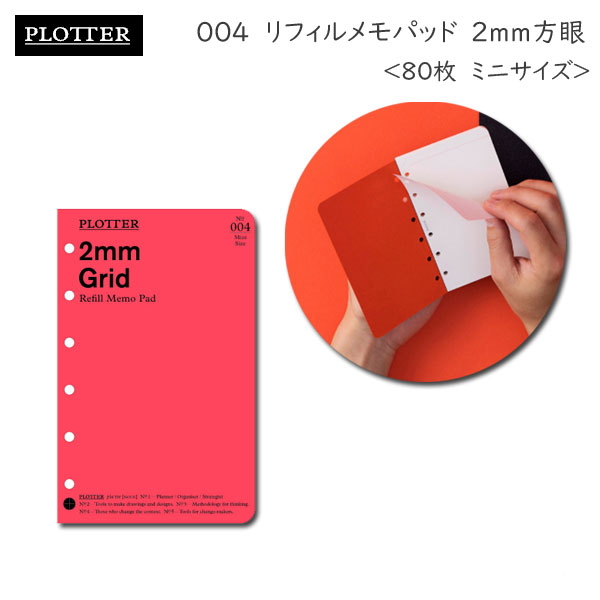 004 リフィルメモパッド 2mm方眼 80枚《ミニサイズ》 PLOTTER/プロッター　ノックス 777-164-21 ［M便 1/2］　【取寄せ品】