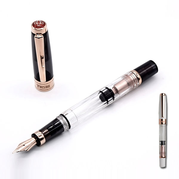 TWSBI Diamond 580 (ツイスビー ダイヤモンド 580) 万年筆 ［スモークローズゴールドⅡ / ホワイトローズゴールドⅡ］M744【送料無料※】